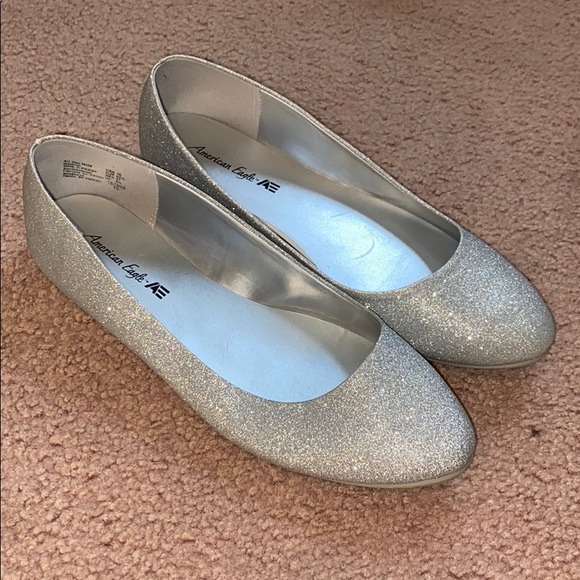 Women’s sparkly flats size 10 worn once - Picture 1 of 3